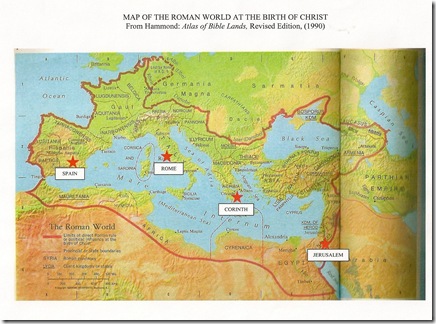 Romans map showing Paul's strategy