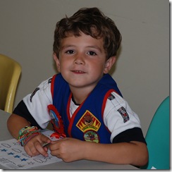 Jadon showed up for AWANA on his fifth birthday
