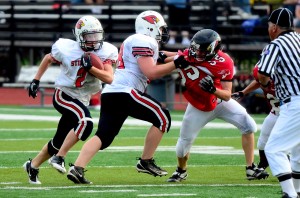 Logan Alberts gets loose in the JV game.