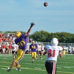 Matt Lewis awaits a touchdown catch in the sophomore game.