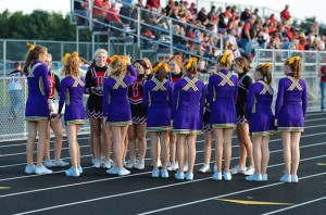 Cheerleaders from Mendota greet the sophomore cheerleaders.